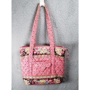 Vera Bradley Pink Flowers Quilted Shoulder Bag /  Small Diaper Bag